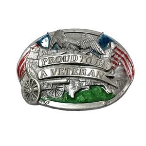“Proud To Be A Veteran” Men’s Belt Buckle
